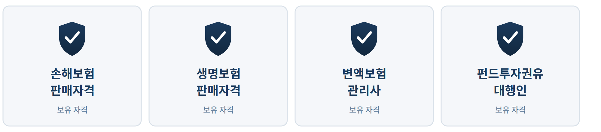 보유 자격: 손해보험 판매자격, 생명보험 판매자격, 변액보험관리사, 펀드투자권유대행인